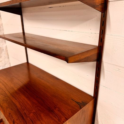 Kai Kristiansen Rosewood wall system with tambour cabinet Denmark 1960s