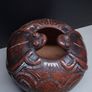 Brazilian Terracotta Folk Art Pottery Vessel with Frogs Signed Elizabeth Paiva 12cm Image 2