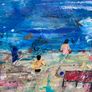 48cm Original Abstract Painting FRAMED Original Seascape beachscape Original Beach Art Image 5