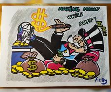 Original Canvas Painting (not a print) making money while asleep