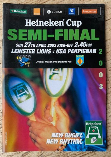 2003 Leinster v Perpignan - Heineken Cup Semi-Final Programme