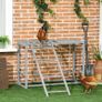 Chicken Activity Play with Swing Set for 3-4 Chickens, Wooden Chicken Coop, Grey Image 3