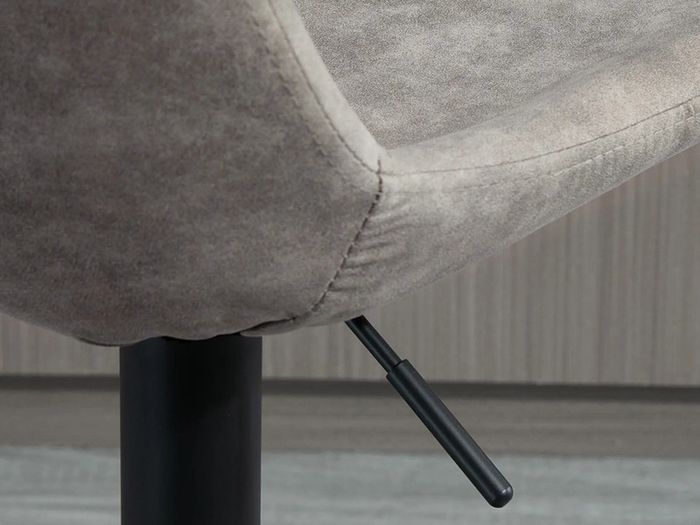 2-pack retro design bar stools, incl. footrest, height-adjustable, gas lift, Gray + Black