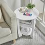 3 Tier Round Side Table, Farmhouse Wood End Tables with Storage, Country Accent Small Sofa Bedside Table Coffee Table for Living Room Bedroom and Small Spaces (White) Image 6