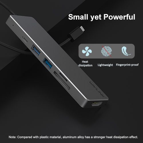 Wavlink USB-C Travel Universal Mini Dock USB Hub & HDMI UHD/4K@30Hz & TF/SD Card Reader & PD Power Adapter (UHP3407) (Brand New/Warranty)