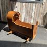 A 19th century style pine baby's rocking cradle. Image 4