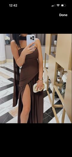 Brown ball dress