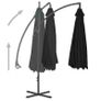 Cantilever Umbrella with Steel Pole 250x250 cm Black Image 7