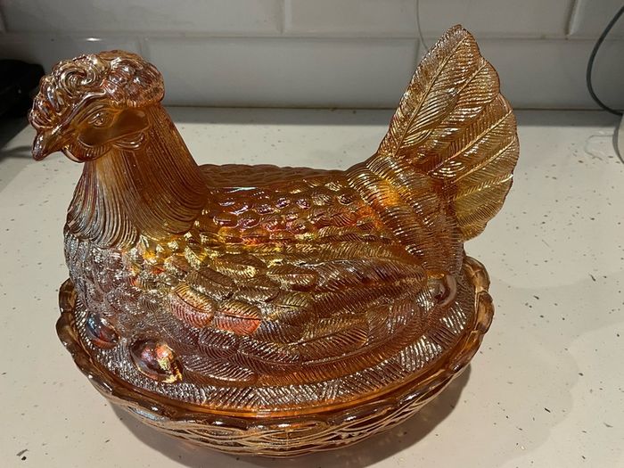 Carnival Glass Egg Holder