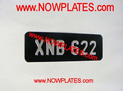 Small Number Plate Pressed Silver 9" x 3"ins