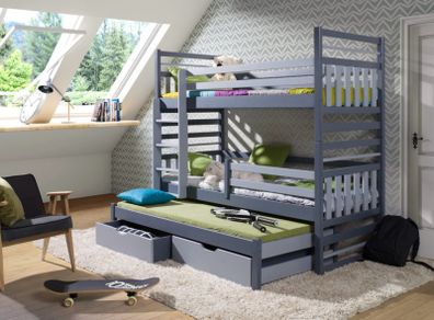 Triple Bunk Bed with Storage