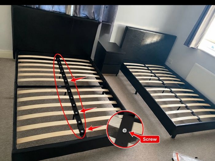 free 2 bed double with mattress and side tabel