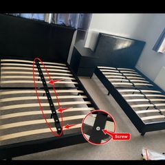 free 2 bed double with mattress and side tabel