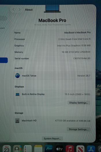 MacbBook Pro 13" 2020 | 10th Gen i5 2.0GHz | 16GB | 512GB