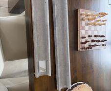 Set of two matching grey shelves