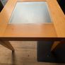 Corner Table with Opaque Centre Glass Image 2
