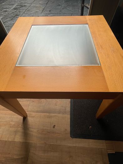 Corner Table with Opaque Centre Glass