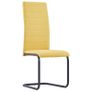 Cantilever Dining Chairs 4 pcs Yellow Fabric Image 2