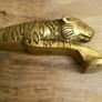 Brass door handle - Tiger shaped Image 2