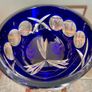 Pretty Cobalt Blue Crystal Retro Sugar or Trinket Bowl Image 2