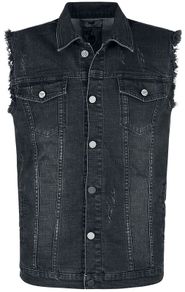 Black Premium Denim Waistcoat in Size 5XL (Brand New & Unopened)