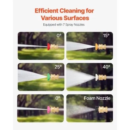 Telescoping Wand, 24 ft, 4000 psi, Telescopic Spray Wand with Power Washer Extension Wands, Gutter Cleaner, Brush Head, Pivoting Coupler, 7 Spray Nozzles