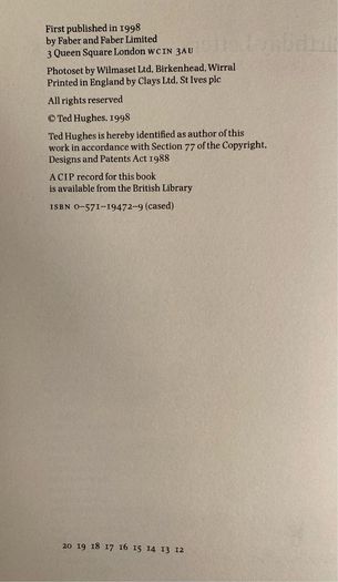 Ted Hughes - Birthday Letters