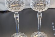 Galway Crystal Castlerosse Hock Wine Glasses Pair 20cm Vintage Irish Crystal