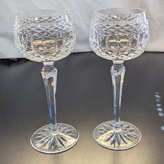 Galway Crystal Castlerosse Hock Wine Glasses Pair 20cm Vintage Irish Crystal