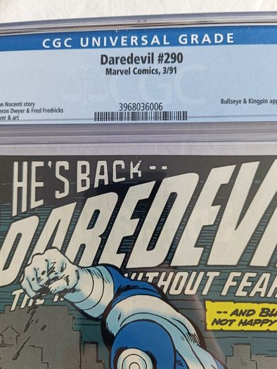 Daredevil Bullseye Issue 290 CBCS / CGC 8.5 Certified Graded Comic Framed  DC Marvel