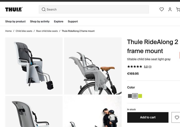 Childs bike seat - Thule Ride Along
