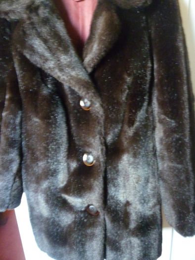 Faux Fur Jacket Coat Medium-Switzers Dublin- Excellent Condition Darkest Brown. LADIES. Beautiful quality.