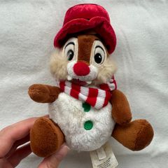 Disney Chip n Dale DALE Christmas Snowman Soft Toy Plush DisneyStore Holiday Used Please look at the pictures