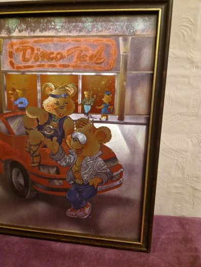 1988 Disco Ted framed foil art