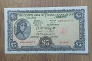 Irish 5pound Lady Lavery banknote dated 24 10 1955.