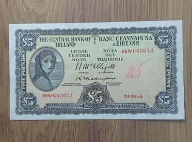 Irish 5pound Lady Lavery banknote dated 24 10 1955.
