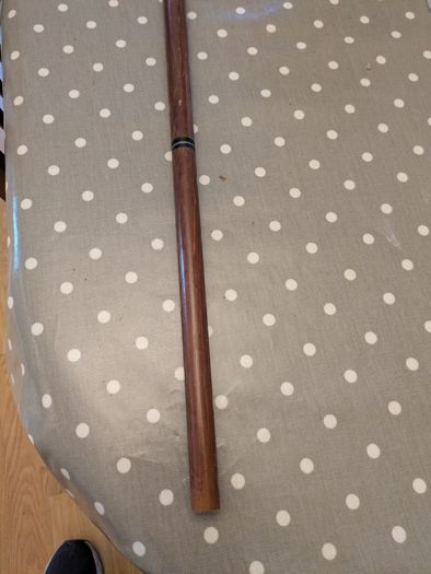 Collapsible wooden walking stick with decorative handle