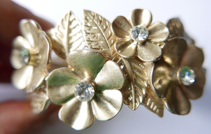 Unique Vintage Floral Cuff Bracelet