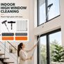 4.5M Window Cleaning Equipment, Window Squeegee Cleaner Kit with Extendable Pole, 2 in 1 Telescopic Long Cleaning Pole with Squeegee, 5 Microfiber Scrubber Pad for Home, Shower Glass, Car Image 4