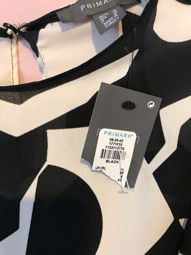 Primark ladies black white top - New