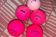(5) Pink golf balls