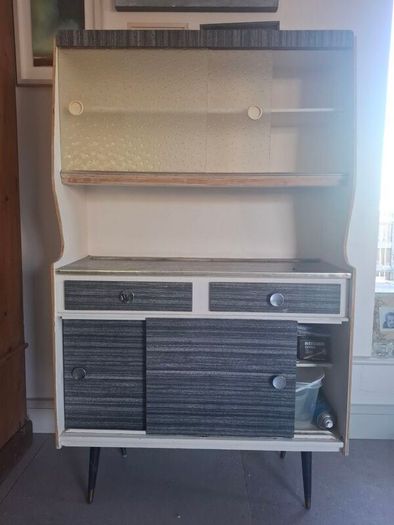 mid century grey formica cupboard