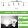 LED Ceiling Light Rotatable, 6 Way LED Ceiling Spotlight, Matt Nickel & Swivelling Design, Including 6 X 4W GU10 LED Bulbs (MULTIPLE COLOURS) Image 3