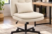 Armless Office Chair Faux Leather with Cushion
