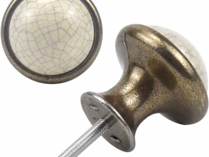 10PCS Vintage Cabinet Knobs, 33MM Ceramic Knobs, Vintage Shabby Chic Round Drawer Knobs, Kitchen Cabinet Cupboard Drawer Door Knobs Pull Handles for Chest of Drawers Kitchen Cabinet Cupboards