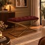 Boucle bench with metal frame 100x40 Image 2