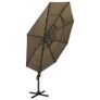 4-Tier Parasol with Aluminium Pole Taupe 3x3 m Image 2