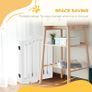 3 Panels Dog Gate w/ Support Feet Fence Safety Barrier Freestanding Wood White Image 7