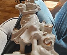Pair of Large White Ornaments