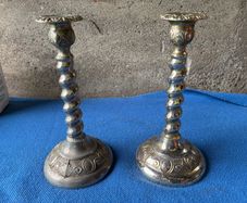 pair of barley twist epns candle sticks